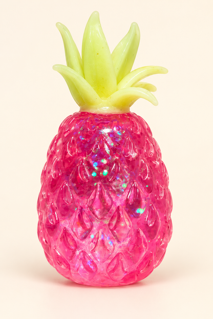 Pink glitter pineapple sugar squeeze squishy outside packaging