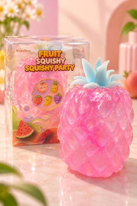 Pink Pineapple Glitter Vaseline Squishy – Fruit Squeeze Toy