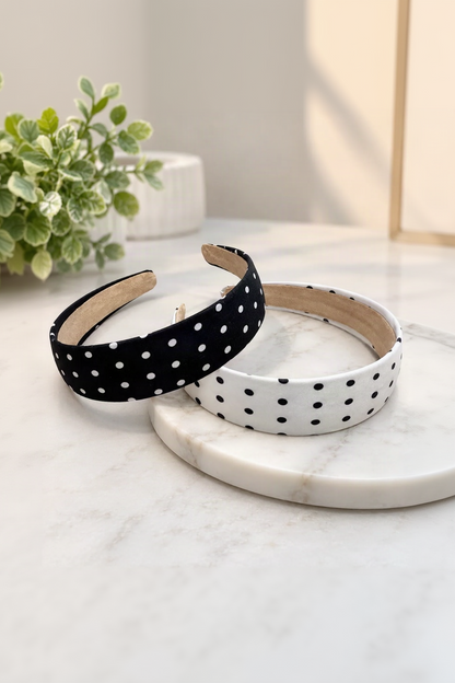 Black and white wide polka dot headbands, Fashion Honey's Boutique