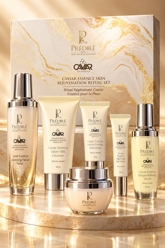 Prédiré Paris Caviar Essence six-piece skincare ritual set and case