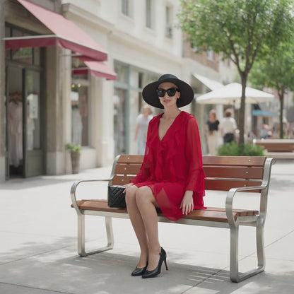 Long-Sleeve Red Cocktail Dress