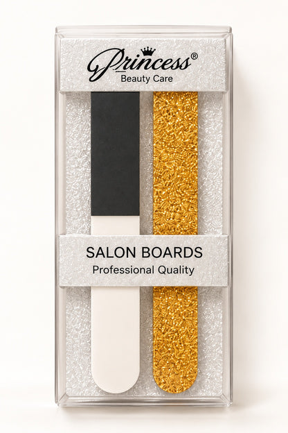 Princess Salon Boards nail file box set with gold glitter board