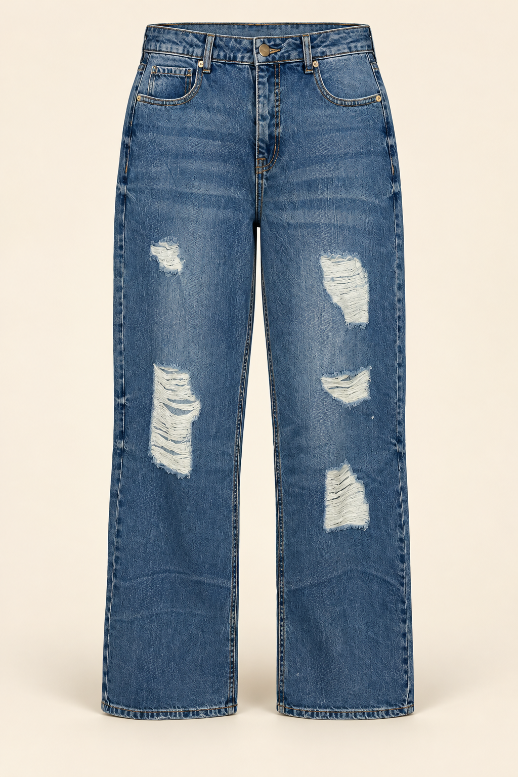 Prosperity Carla distressed jeans front ghost mannequin view