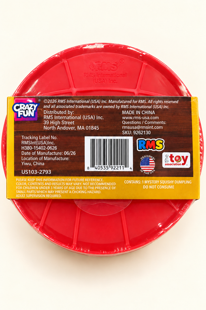 Back of sealed RMS Treasure Edition dumpling steamer with original barcode, item reference and package warnings.