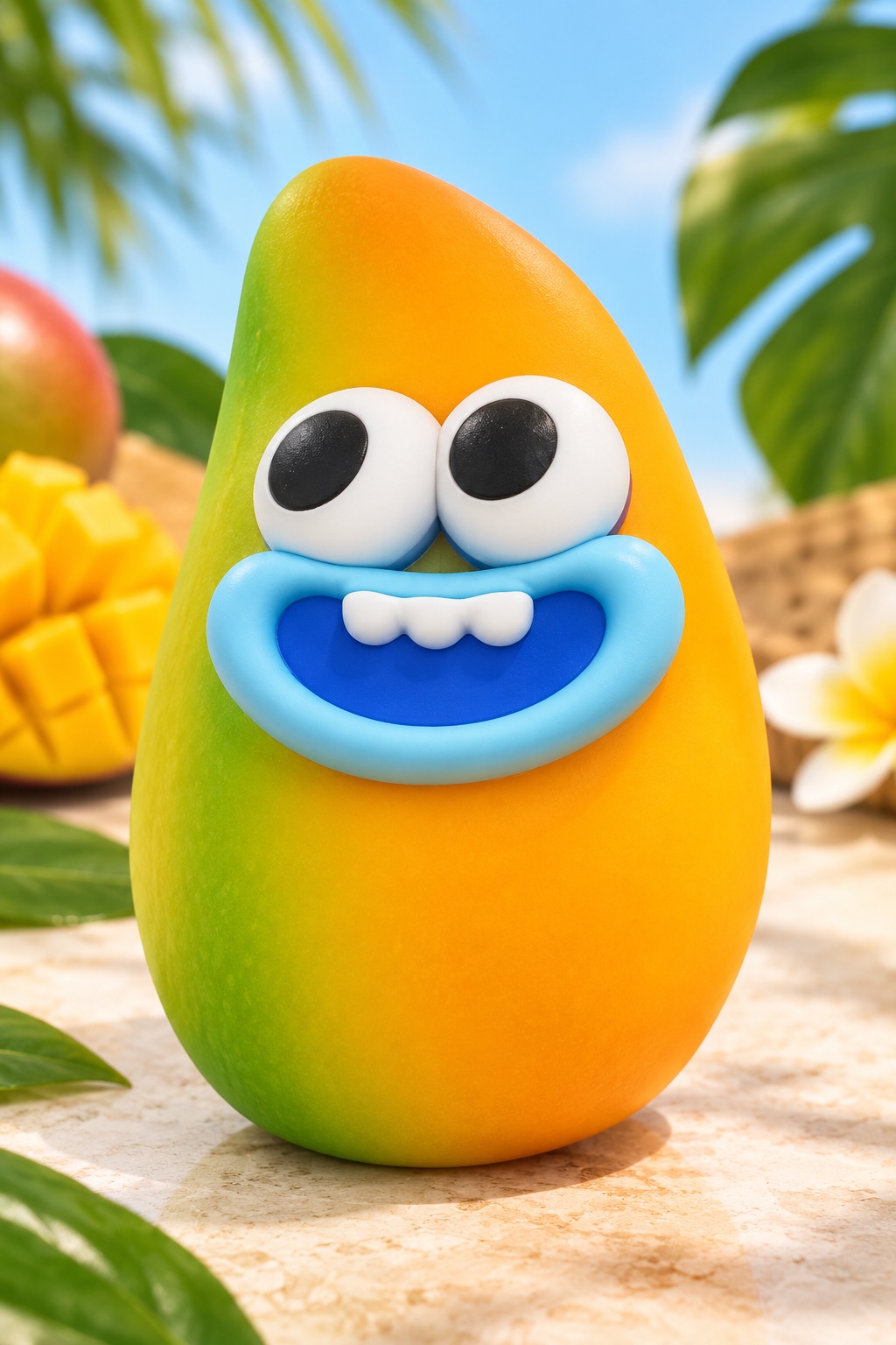 Funny Mango squishy blue-face variant
