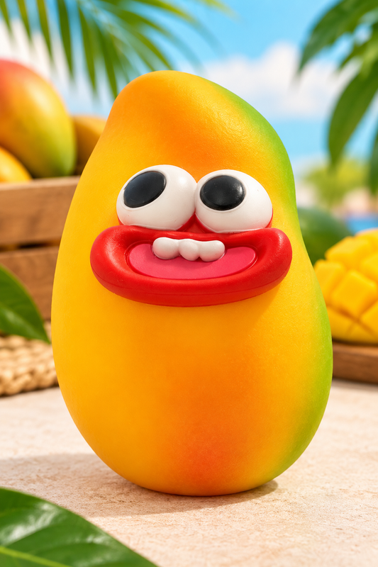 Funny Mango squishy red-face variant