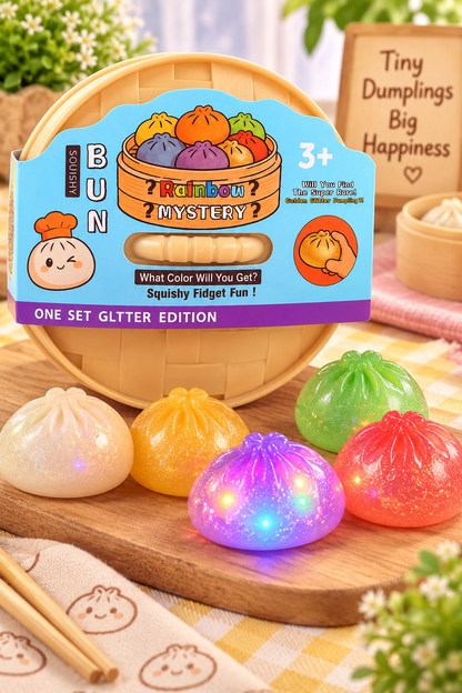 Rainbow Mystery Glitter Dumpling light-up squishy hero image