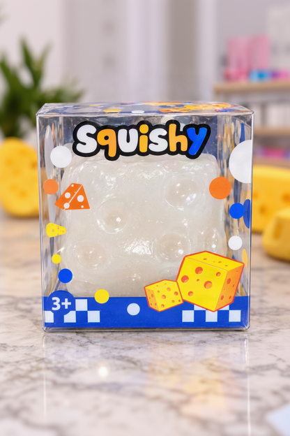 White Slushy Cheese no bounce back squishy in original retail box