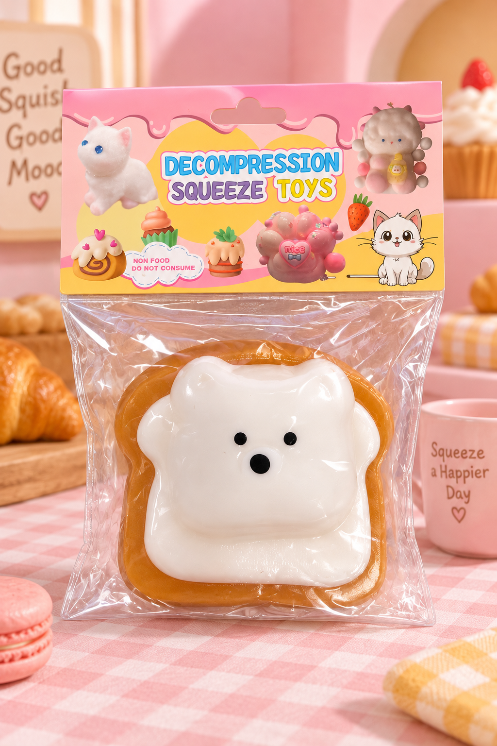 Two-layer Taba type toast squishy in original retail package