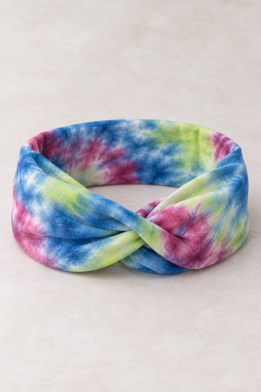Blue Lime Berry tie-dye headband