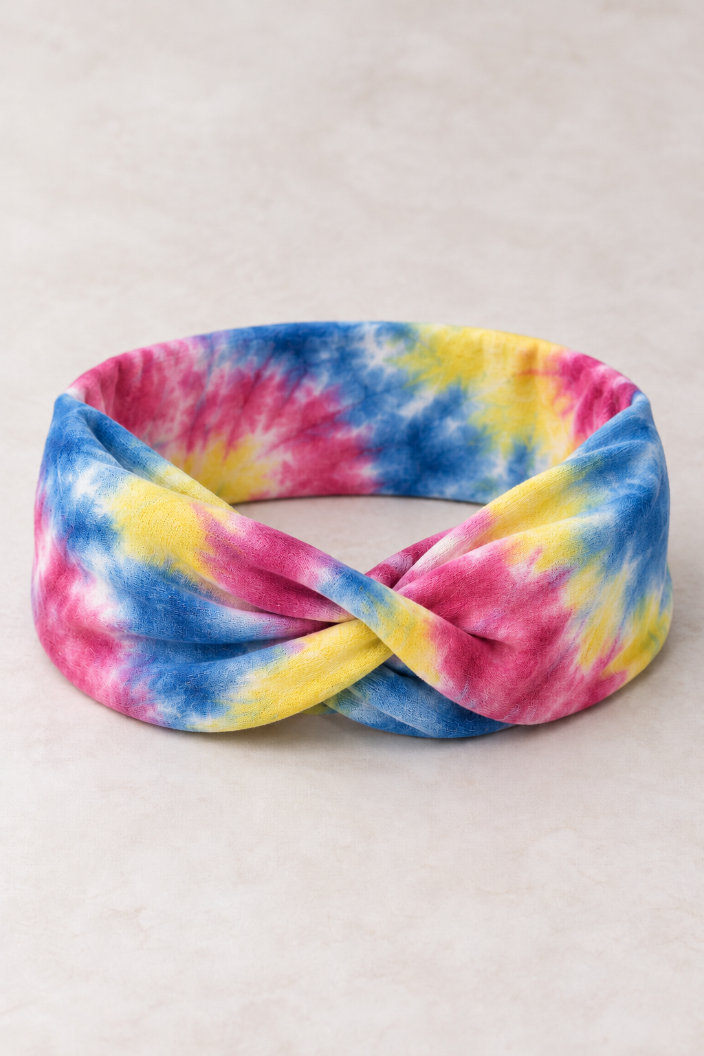 Pink Blue Yellow tie-dye headband
